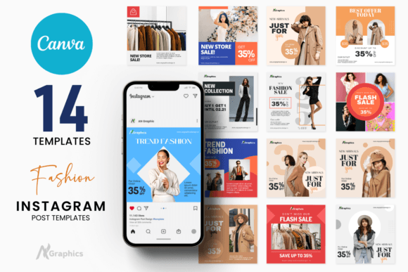 Download 14 New Fashion Instagram Post Templates - Post template Collection