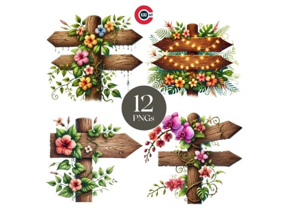 Download Vintage Rustic Wooden Sign Posts Clipart - Premium Resources