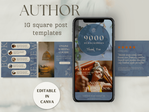 Download Author Square Instagram Post Template - Post template Collection
