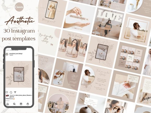 Download Aesthetic Instagram Brand Post Templates - Post template Collection