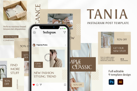 Download Tania Fashion Instagram Post Template - Post template Collection