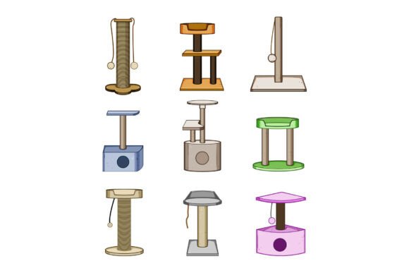 Download Different Cat Scratching Posts and Trees - Premium Resources