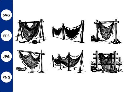 Download Nets on Posts Line Art Illustration - Premium Resources