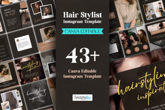 Download Hair Stylist IG Canva Post Templates - Post template Collection