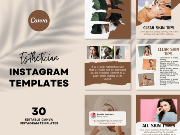 Download Esthetician Canva Post Templates - Post template Collection
